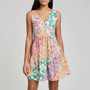 New Derek Lam 10 Crosby Colette Patchwork Cotton Mini Dress 6 $395